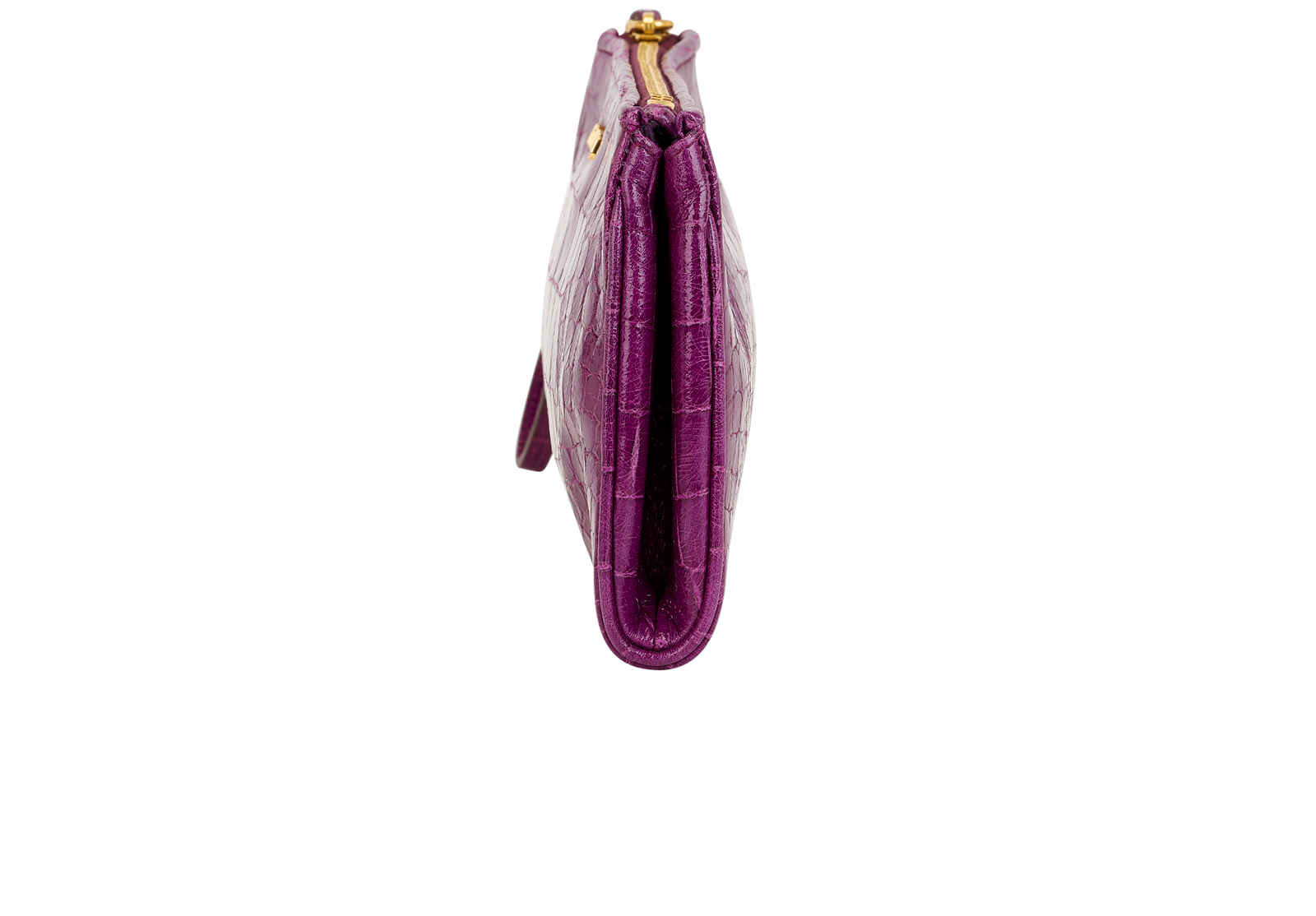 Miu Miu Croc Embossed Wristlet, &pound;295, Accessories, Purple, Leather, Bottom view